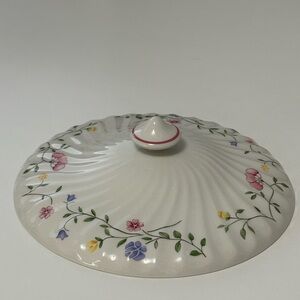 Johnson Brothers Floral Ceramic Lid with Pink and Yellow Accents
